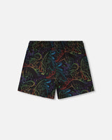 Deux par Deux Swim Trunks Black Dinosaur Print vendu par Veille sur toi