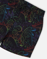 Deux par Deux Swim Trunks Black Dinosaur Print vendu par Veille sur toi