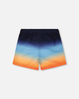 Deux par Deux Swim Trunks Blue And Orange Gradient vendu par Veille sur toi
