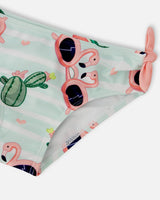 Deux par Deux Two-Piece Swimsuit Blue Flamingo And Cactus Print vendu par Veille sur toi