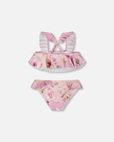 Deux par Deux Two-Piece Swimsuit Purple Flower Print vendu par Veille sur toi