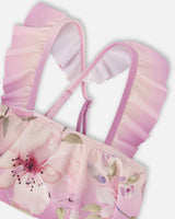 Deux par Deux Two-Piece Swimsuit Purple Flower Print vendu par Veille sur toi