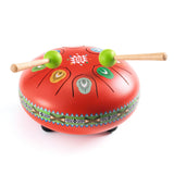Djeco DJ06039 Tambour à languettes en métal Animambo - Rouge - Djeco vendu par Veille sur toi