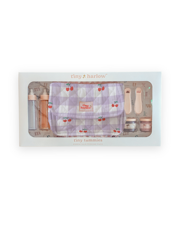 Coffret cadeau Tiny Tummies - Les Essentiels - Vichy lilas et cerise - Tiny Harlow