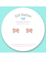 Girl Nation GN-J341s05 Boucles d'oreilles en émail - Boucles Roses - Girl Nation vendu par Veille sur toi