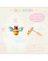 Girl Nation GN-J351s Boucles d'oreilles en émail - Abeille - Girl Nation vendu par Veille sur toi