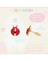 Girl Nation GN-J352S Boucles d'oreilles en émail - Coccinelle - Girl Nation vendu par Veille sur toi