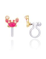 Girl Nation GN-J362s04c Boucles d'oreilles à clip en émail - Crabe avec perle - Girl Nation vendu par Veille sur toi