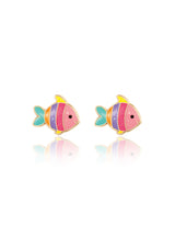 Girl Nation GN-J368s Boucles d'oreilles en émail - Poisson arc-en-ciel - Girl Nation vendu par Veille sur toi