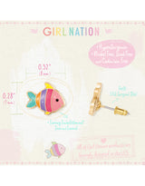 Girl Nation GN-J368s Boucles d'oreilles en émail - Poisson arc-en-ciel - Girl Nation vendu par Veille sur toi