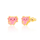 Girl Nation GN-J369s Boucles d'oreilles en émail - Axolotl - Girl Nation vendu par Veille sur toi