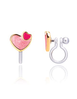 Girl Nation GN-J372sC Boucles d'oreilles à clip en émail - Coeur de mon coeur - Girl Nation vendu par Veille sur toi