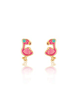 Girl Nation GN-J455S02 Boucles d'oreilles en émail - Flamant rose - Girl Nation vendu par Veille sur toi