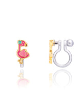 Girl Nation GN-J455s02c Boucles d'oreilles à clip en émail - Flamant rose fantastique - Girl Nation vendu par Veille sur toi