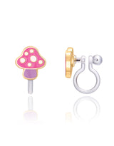 Girl Nation GN-J457SC Boucles d'oreilles à clip en émail - Petit champignon - Girl Nation vendu par Veille sur toi