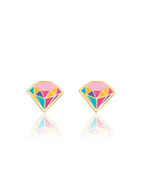 Girl Nation GN-J465s Boucles d'oreilles en émail - Diamant multicolore - Girl Nation vendu par Veille sur toi