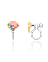 Girl Nation GN-J465sc Boucles d'oreilles à clip en émail - Diamant multicolore - Girl Nation vendu par Veille sur toi