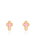 Girl Nation GN-J466s Boucles d'oreilles en émail - Croix rose - Girl Nation vendu par Veille sur toi
