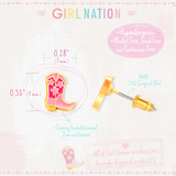 Girl Nation GN-J467s Boucles d'oreilles en émail - Bottes de cowgirl - Girl Nation vendu par Veille sur toi