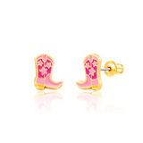 Girl Nation GN-J467s Boucles d'oreilles en émail - Bottes de cowgirl - Girl Nation vendu par Veille sur toi