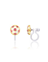 Girl Nation GN-J473sC Boucles d'oreilles à clip en émail - Ballon de soccer - Girl Nation vendu par Veille sur toi