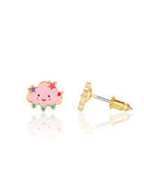 Girl Nation GN-J506s02 Boucles d'oreilles en émail - Nuage rose avec étoiles - Girl Nation vendu par Veille sur toi