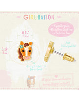 Girl Nation GN-J531S Boucles d'oreilles en émail - Joli Poney - Girl Nation vendu par Veille sur toi
