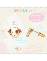 Girl Nation GN-J533s Boucles d'oreilles en émail - Chien - Girl Nation vendu par Veille sur toi