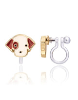 Girl Nation GN-J533sc Boucles d'oreilles à clip en émail - Chien - Girl Nation vendu par Veille sur toi