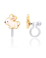 Girl Nation GN-J534S02C Boucles d'oreilles à clip en émail - Lapin Brillant - Girl Nation vendu par Veille sur toi