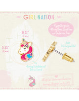 Girl Nation GN-J537S02 Boucles d'oreilles en émail - Licorne - Girl Nation vendu par Veille sur toi