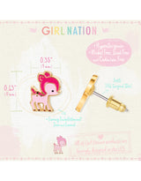 Girl Nation GN-J538S Boucles d'oreilles en émail - Faons Roses - Girl Nation vendu par Veille sur toi