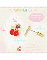 Girl Nation GN-J539s05 Boucles d'oreilles en émail - Renard Chic - Girl Nation vendu par Veille sur toi