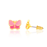 Girl Nation GN-J541s07 Boucles d'oreilles en émail - Papillon rose - Girl Nation vendu par Veille sur toi