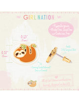 Girl Nation GN-J544S Boucles d'oreilles en émail - Paresseux - Girl Nation vendu par Veille sur toi