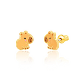 Girl Nation GN-J546s Boucles d'oreilles en émail - Capybara - Girl Nation vendu par Veille sur toi