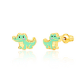 Girl Nation GN-J547s Boucles d'oreilles en émail - Crocodile - Girl Nation vendu par Veille sur toi