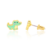 Girl Nation GN-J547s Boucles d'oreilles en émail - Crocodile - Girl Nation vendu par Veille sur toi