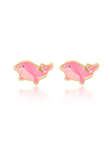 Girl Nation GN-J551S05 Boucles d'oreilles en émail - Dauphin éblouissant - Girl Nation vendu par Veille sur toi