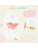 Girl Nation GN-J551S05 Boucles d'oreilles en émail - Dauphin éblouissant - Girl Nation vendu par Veille sur toi