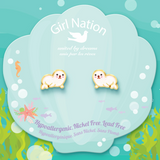 Girl Nation GN-J555s Boucles d'oreilles en émail - Phoque - Girl Nation vendu par Veille sur toi