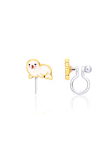 Girl Nation GN-J555sC Boucles d'oreilles à clip en émail - Phoque - Girl Nation vendu par Veille sur toi