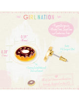 Girl Nation GN-J561S Boucles d'oreilles en émail - Beigne au chocolat - Girl Nation vendu par Veille sur toi