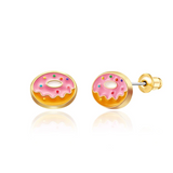 Girl Nation GN-J561s05 Boucles d'oreilles en émail - Beigne rose - Girl Nation vendu par Veille sur toi