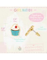 Girl Nation GN-J564S Boucles d'oreilles en émail - Cupcake - Girl Nation vendu par Veille sur toi