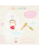 Girl Nation GN-J571S03 Boucles d'oreilles en émail - Chat Ballerine - Girl Nation vendu par Veille sur toi