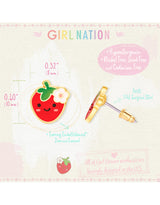 Girl Nation GN-J592S Boucles d'oreilles en émail - Fraise mignonne - Girl Nation vendu par Veille sur toi