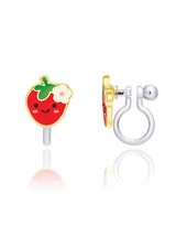 Girl Nation GN-J592sC Boucles d'oreilles à clip en émail - Fraise mignonne - Girl Nation vendu par Veille sur toi