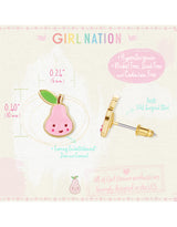 Girl Nation GN-J593s Boucles d'oreilles en émail - Poire rose - Girl Nation vendu par Veille sur toi