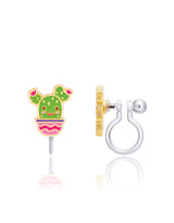 Girl Nation GN-J597s08c Boucles d'oreilles à clip en émail - Cactus - Girl Nation vendu par Veille sur toi
